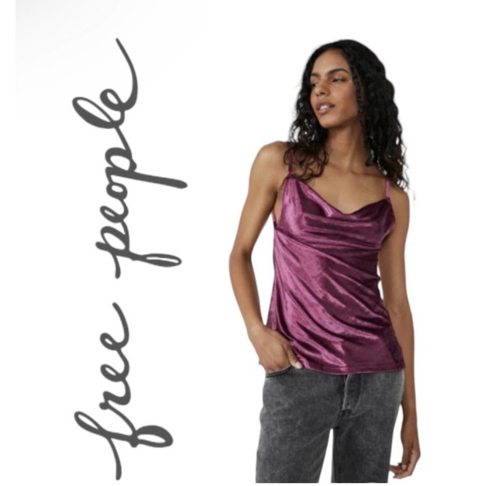 NWT Intimately Free People All Night Velvet Tunic Fig Jam‎ Size Small
